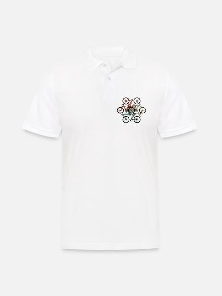 Bike Stack Collage - Männer Poloshirt - Weiß