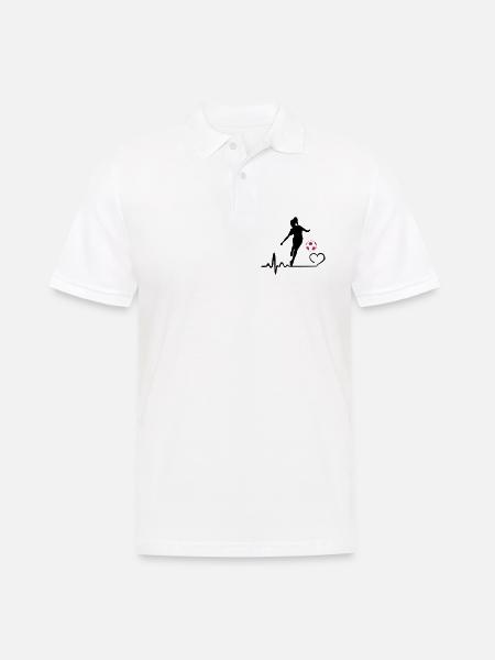 Fußballerin Herzschlag - Männer Poloshirt - Weiß