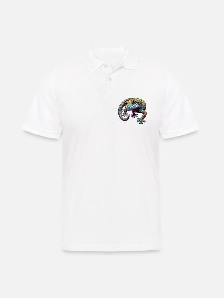 Gecko - Männer Poloshirt - Weiß