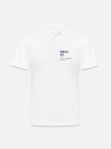 Ukulele Ukulele Ukulele - Männer Poloshirt - Weiß