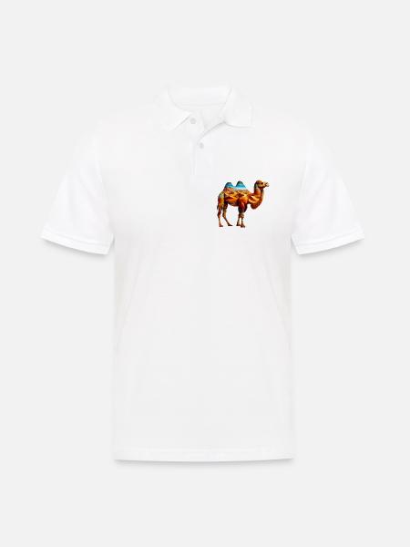 Kamel - Männer Poloshirt - Weiß
