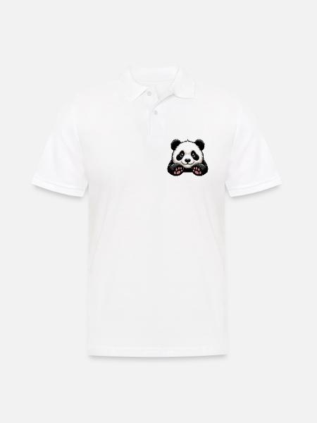 Panda - Männer Poloshirt - Weiß