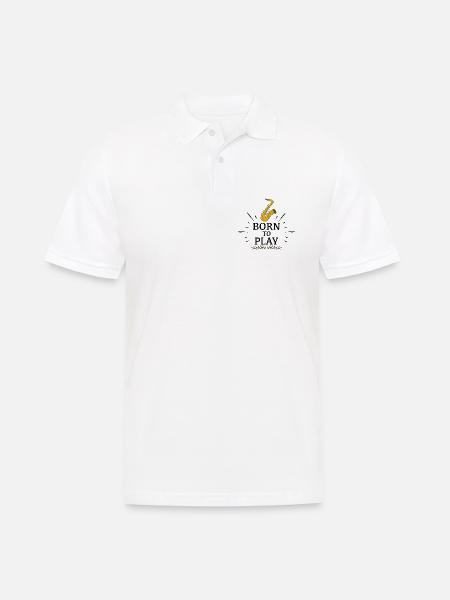 Saxophon - Männer Poloshirt - Weiß
