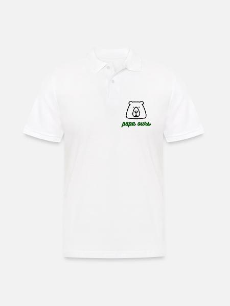 Papa-ours-logo - Männer Poloshirt - Weiß