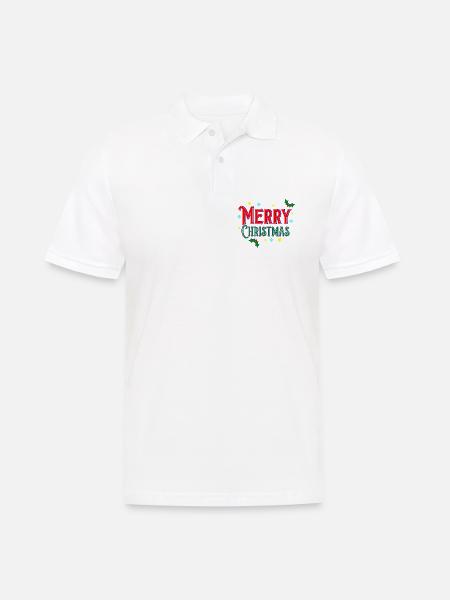 Frohe Weihnachten - Männer Poloshirt - Weiß