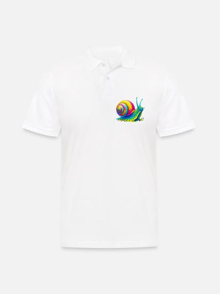Schnecke - Männer Poloshirt - Weiß