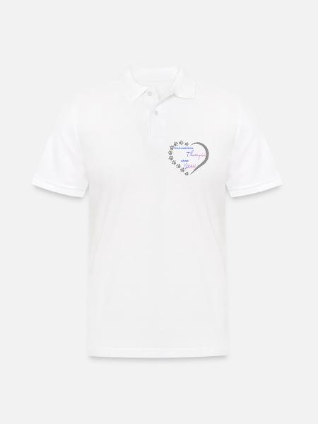 Gassi statt Therapie Herzdesign - Männer Poloshirt - Weiß