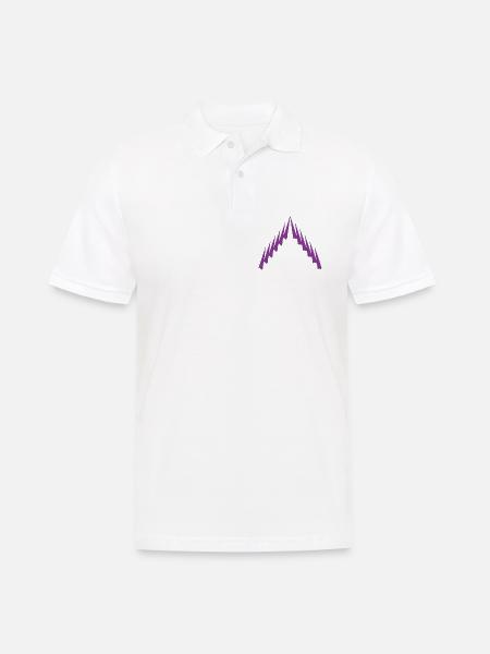 Purple Peak Geomuster - Männer Poloshirt - Weiß