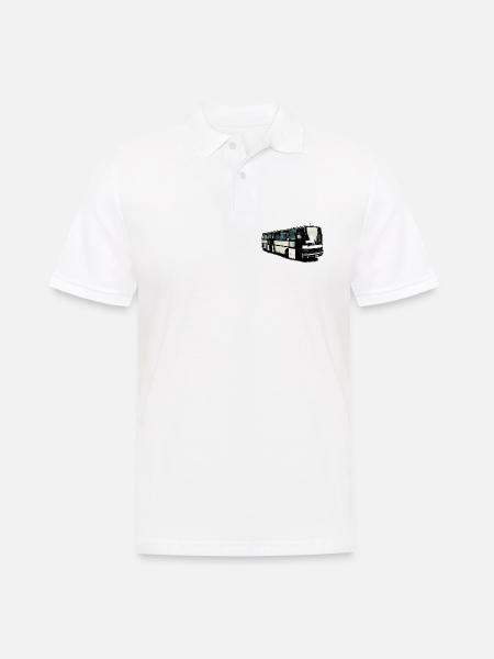 Setra Bus Setra S215 UL mit offenen Türen - Männer Poloshirt - Weiß