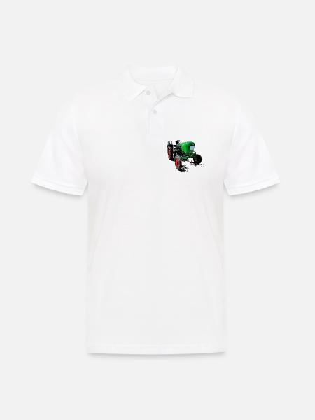 Dieselross F12 | Oldtimer-Traktor - Männer Poloshirt - Weiß