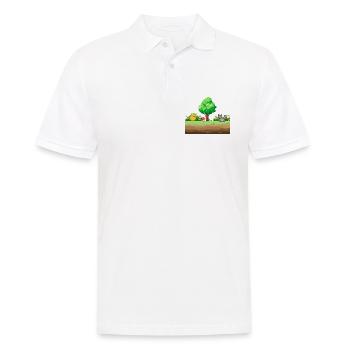Pixelgarten Abenteuer - Männer Poloshirt - Weiß - Vorne - Kai (181cm)