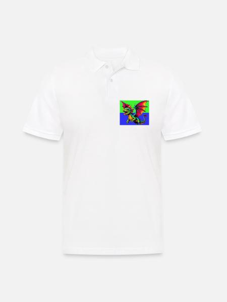 Drache - Männer Poloshirt - Weiß