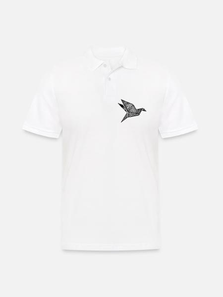 Origami Vogel - Männer Poloshirt - Weiß