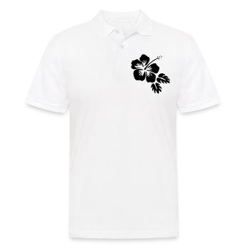 Hibiscus Blossom Blossom fleur Flower - Men's Polo Shirt - white - Front - Kai (181cm)