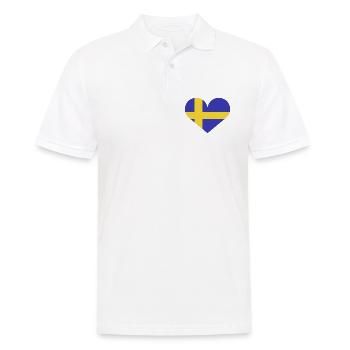 Schwedische Flagge - Männer Poloshirt - Weiß - Vorne - Kai (181cm)