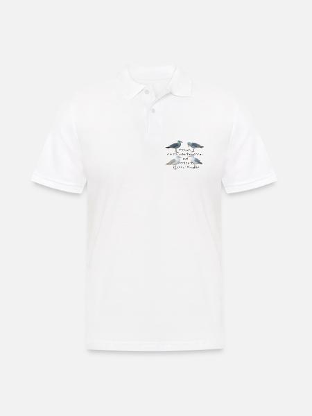 Möwen mit Spruch - Männer Poloshirt - Weiß