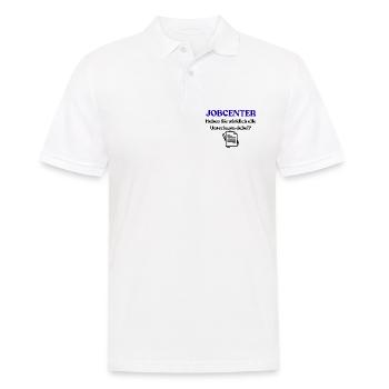 Jobcenter - Männer Poloshirt - Weiß - Vorne - Kai (181cm)
