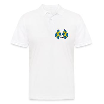Schwedische Flagge - Männer Poloshirt - Weiß - Vorne - Kai (181cm)