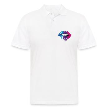 Farbige Lippen - Männer Poloshirt - Weiß - Vorne - Kai (181cm)
