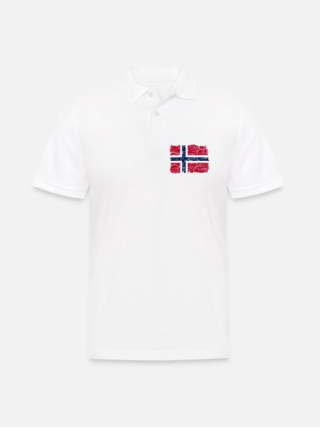 Norwegen Flagge Style Grunge - Männer Poloshirt - Weiß