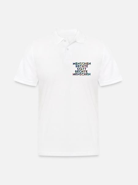 Menschenrechte Statt Rechte Menschen T-Shirt - Männer Poloshirt - Weiß
