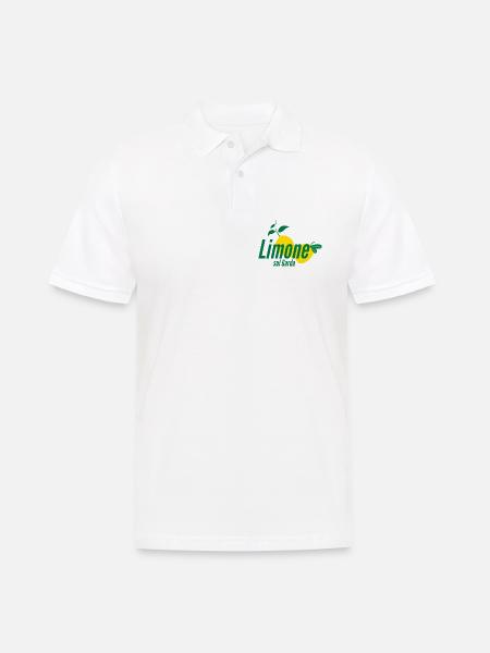 Stylisches „Limone sul Garda“ Zitronenprint Shirt - Männer Poloshirt - Weiß