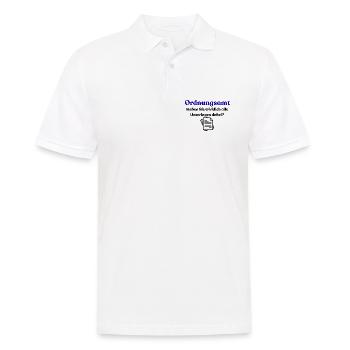 Ordnungsamt Blau Typo - Männer Poloshirt - Weiß - Vorne - Kai (181cm)