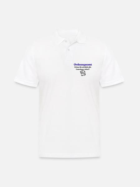 Ordnungsamt Blau Typo - Männer Poloshirt - Weiß