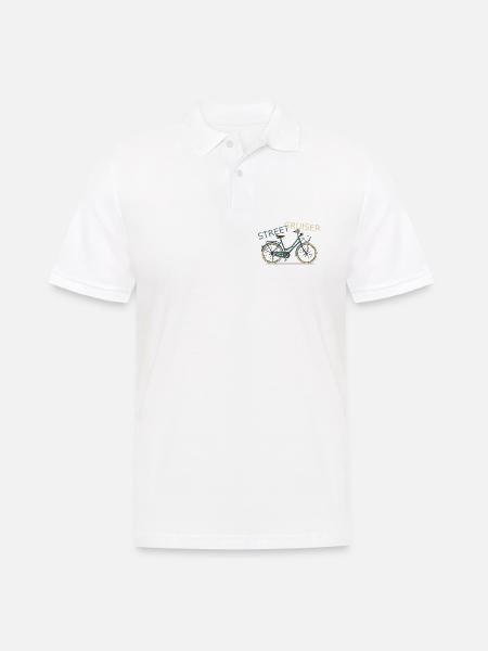 Street Cruiser Fahrradmotiv - Männer Poloshirt - Weiß