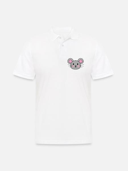 Maus - Männer Poloshirt - Weiß