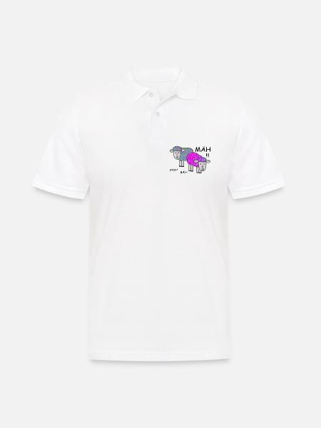 Vintage Schafe - MÄH statt BÄH - Männer Poloshirt - Weiß