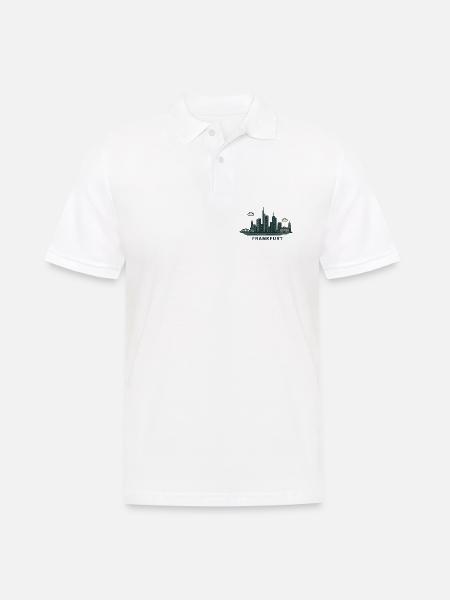Frankfurter Skyline  - Männer Poloshirt - Weiß