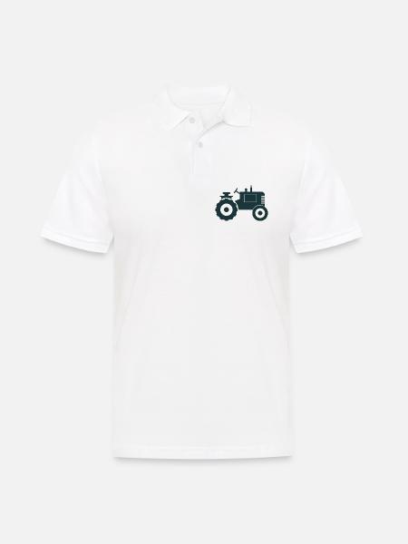 Vintage-Traktor - Männer Poloshirt - Weiß