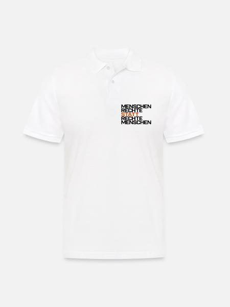 Menschen Rechte statt rechte Menschen - Männer Poloshirt - Weiß
