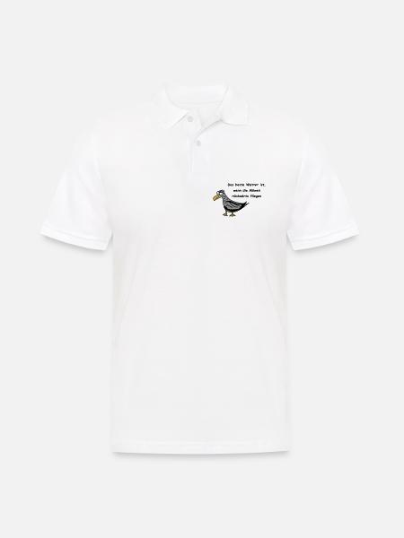 Möwe - Das beste Wetter ist, wenn die Möwen ... - Männer Poloshirt - Weiß
