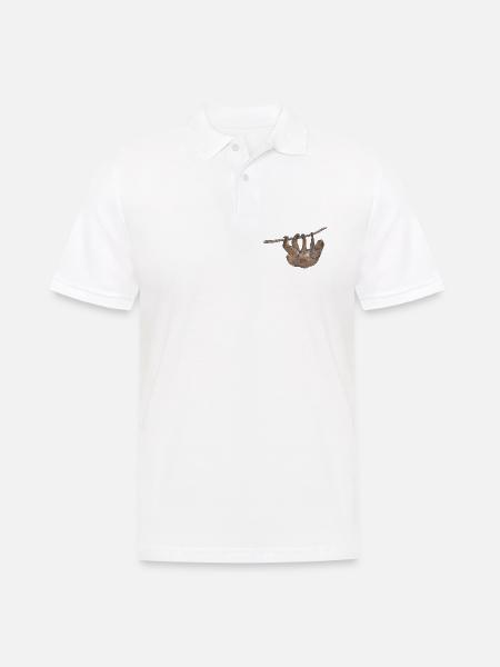 Faultier - Männer Poloshirt - Weiß