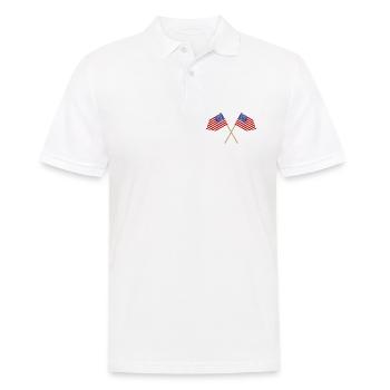 Flagge der Vereinigten Staaten - Männer Poloshirt - Weiß - Vorne - Kai (181cm)