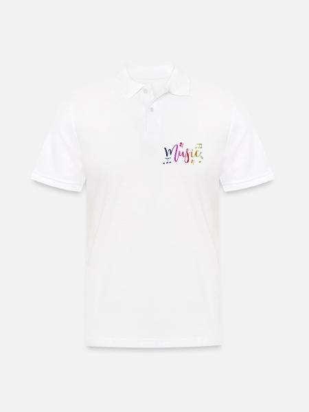 Farbenfrohes Design und lebendige Musik - Männer Poloshirt - Weiß