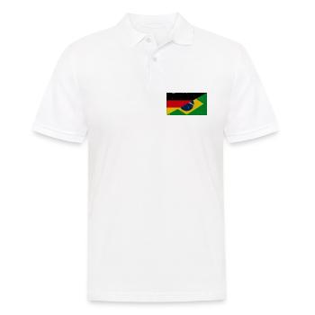 Deutschland und Brasilien Vintage Flagge - Männer Poloshirt - Weiß - Vorne - Kai (181cm)