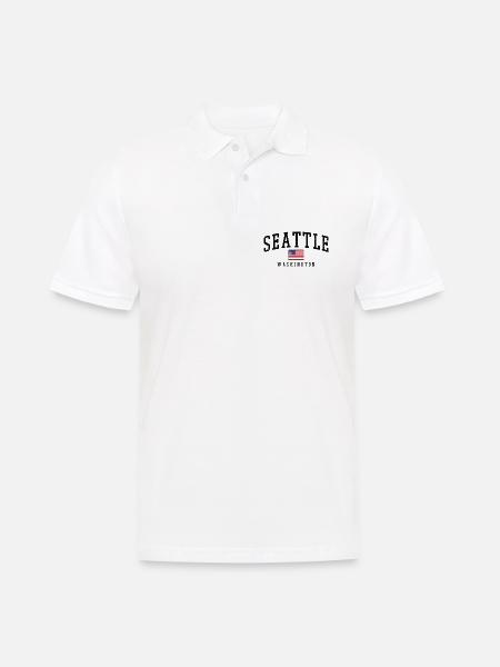 Seattle Washington USA - Männer Poloshirt - Weiß