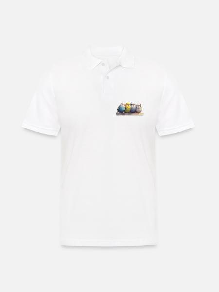 Wellensittiche - Männer Poloshirt - Weiß
