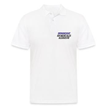 Ordnungsamt Blau Typo - Männer Poloshirt - Weiß - Vorne - Kai (181cm)