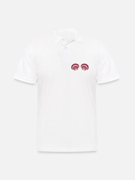 Nixe Meerjungfrau Muschel BH - Männer Poloshirt - Weiß