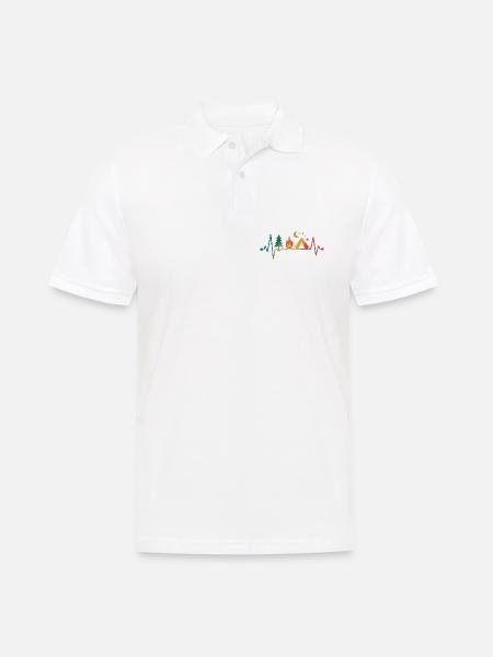 Lagerfeuer Camping Nacht Sterne - Männer Poloshirt - Weiß