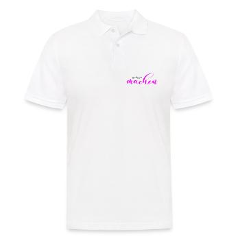 Spruch: einfach machen - Männer Poloshirt - Weiß - Vorne - Kai (181cm)