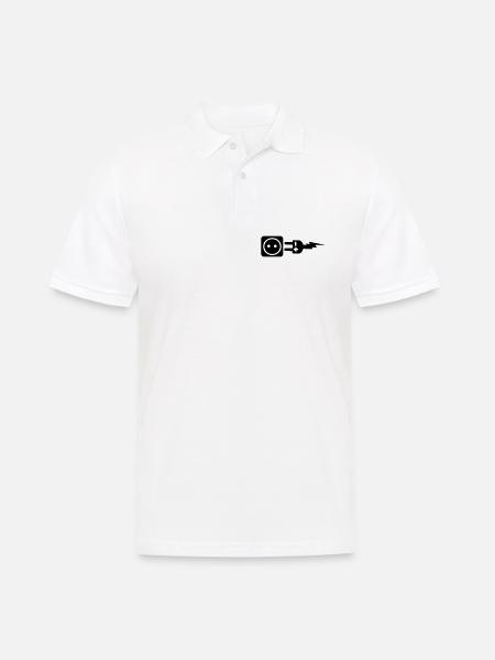 Stecker plus und minus - Männer Poloshirt - Weiß