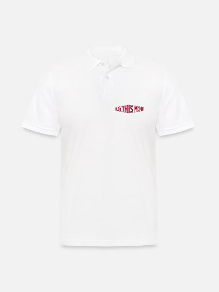 Enjoy This Moment 3D Schriftzug - Männer Poloshirt - Weiß