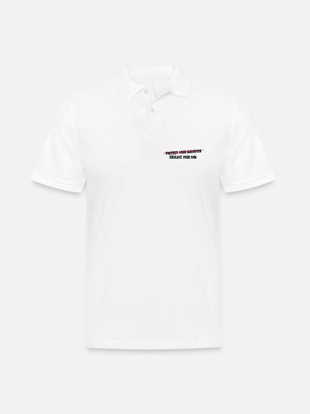 protect your daughter, educate your son - Männer Poloshirt - Weiß