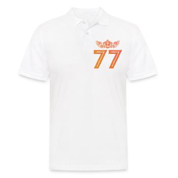 77 Zahl Krone - Männer Poloshirt - Weiß - Vorne - Kai (181cm)