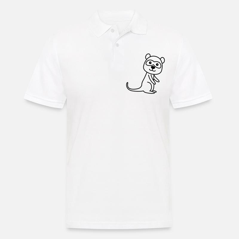 Erdmännchen Comic Tier - Männer Poloshirt - Weiß